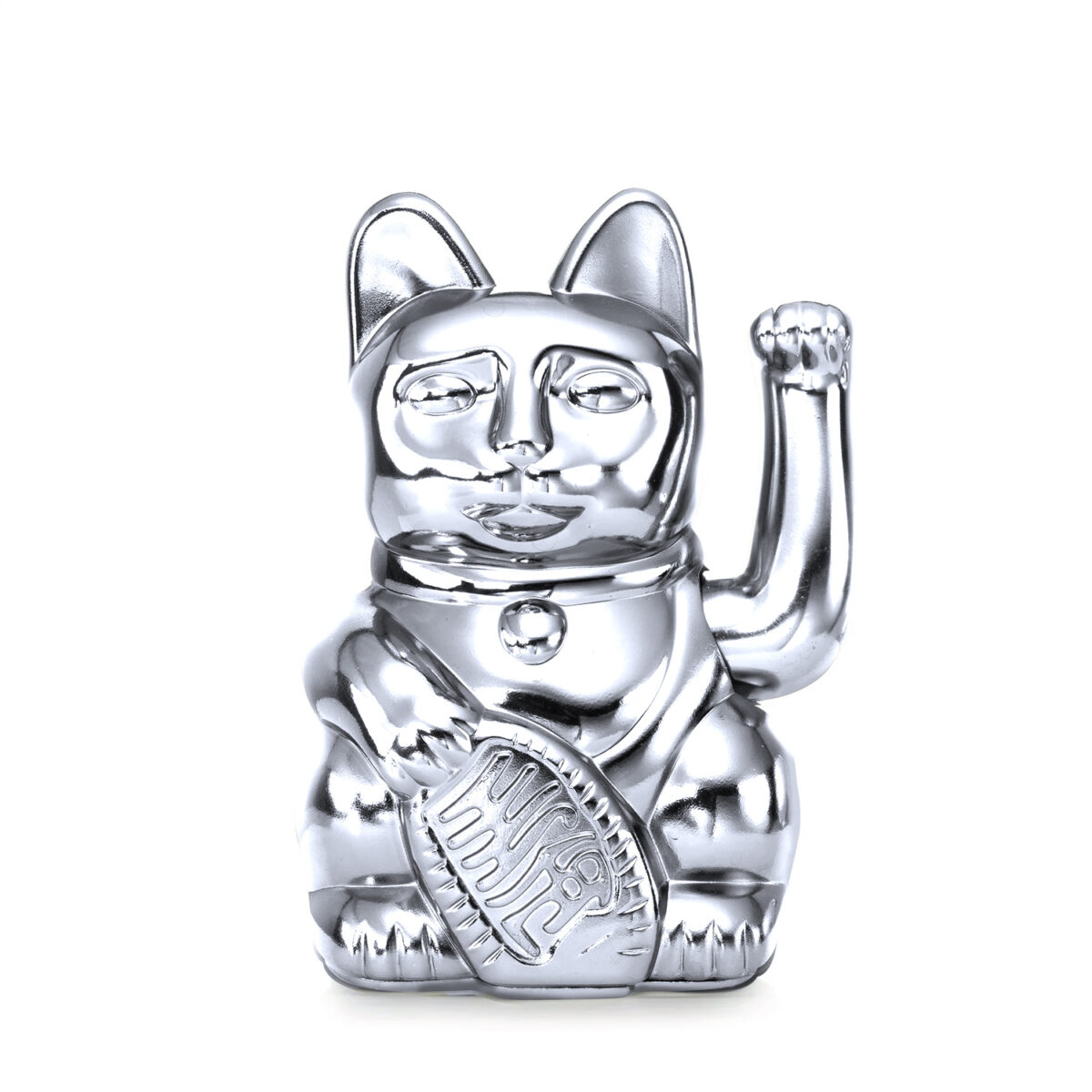 Gatto portafortuna "Manekineko Shiny Silver" Donkey